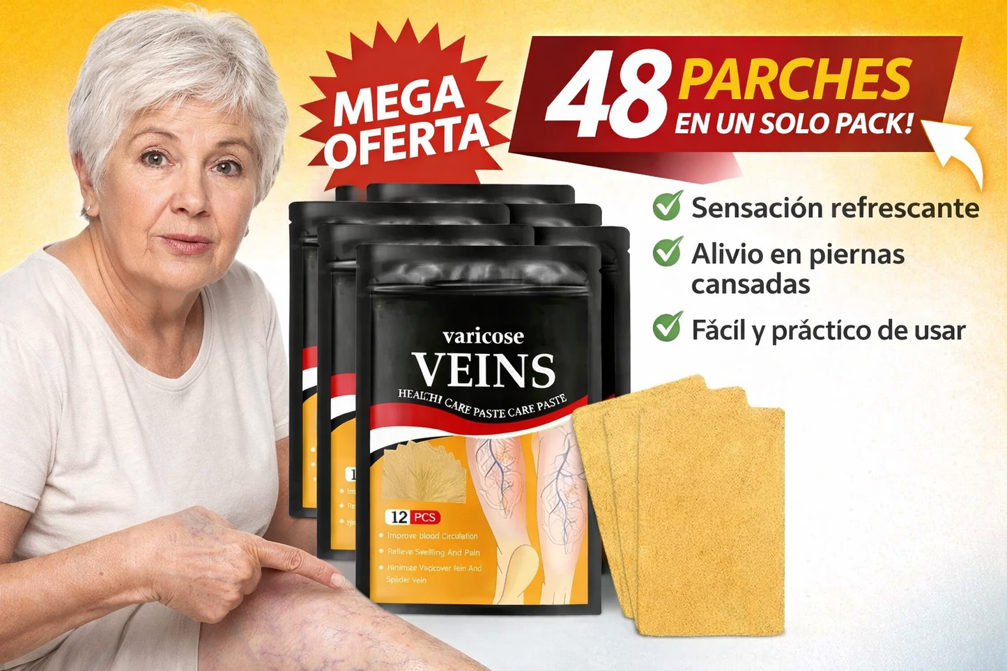 Pack 4 Parches Anti Várices